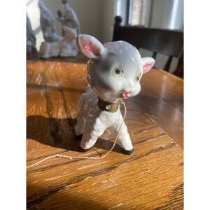 Vintage Kreiss Sheep Ceramic Figurine With String Collar
